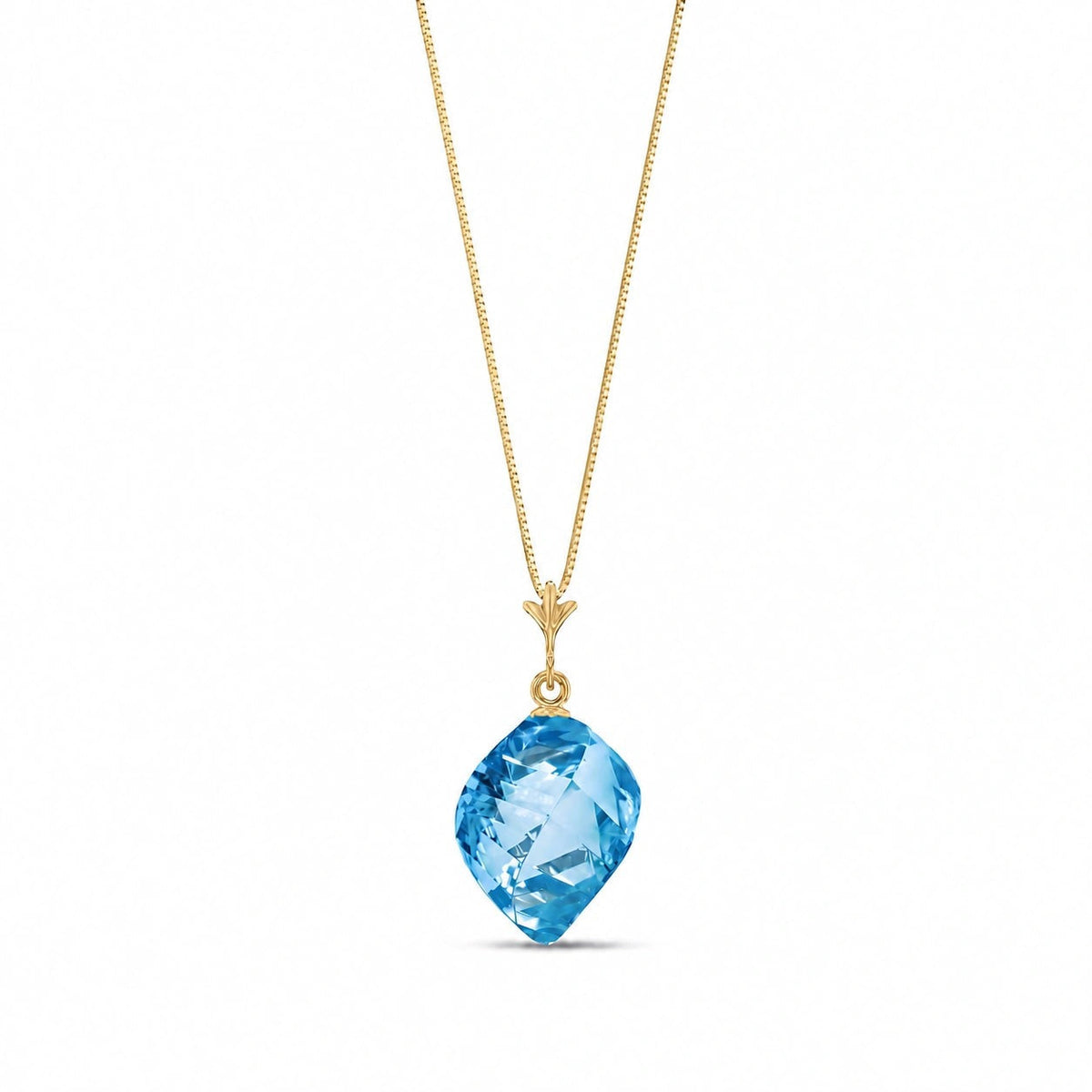 Yellow Gold Pendant Necklace White Topaz 10K — Malvina