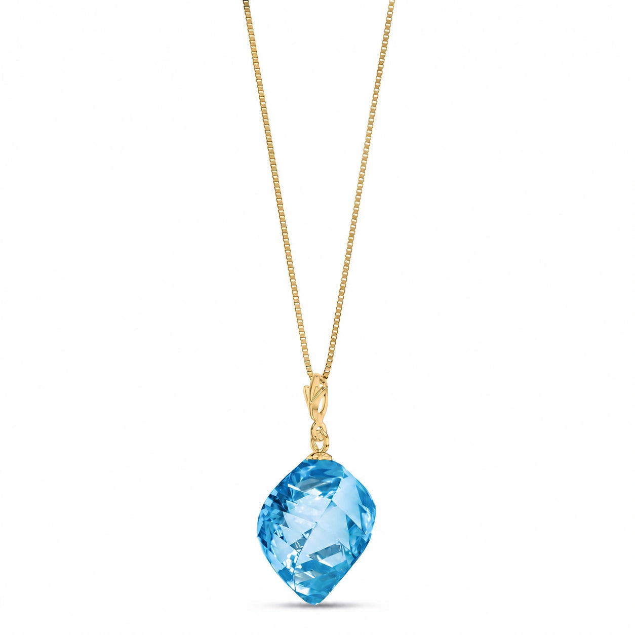 Yellow Gold Pendant Necklace White Topaz 10K — Malvina