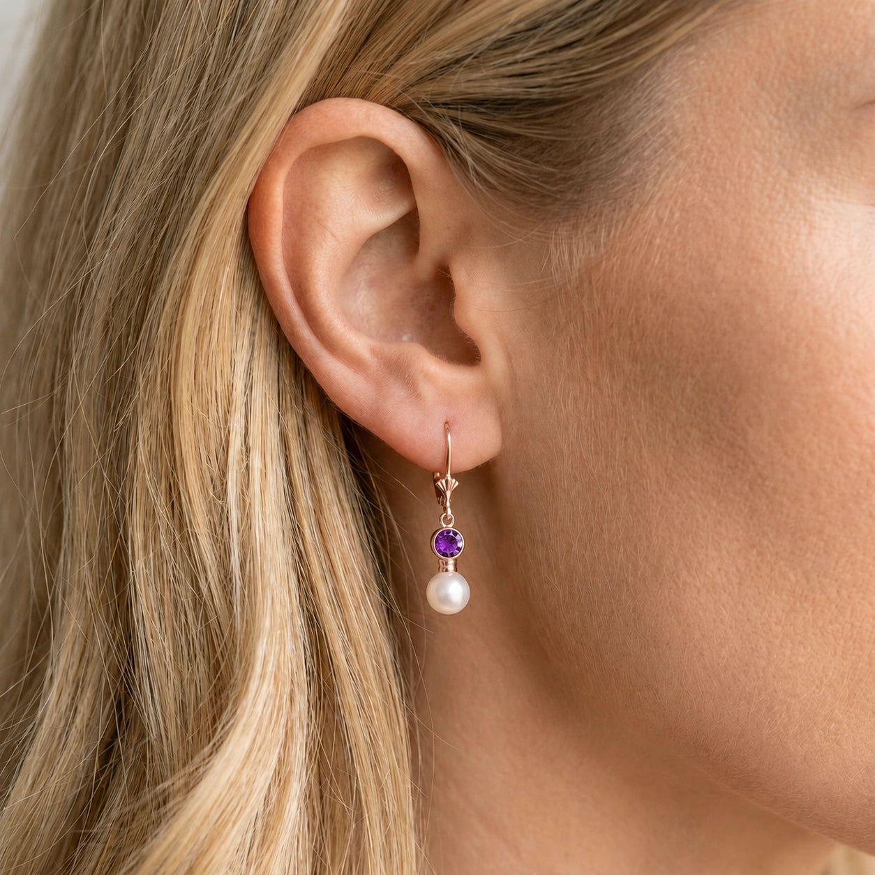 Rose Gold Amethyst & Pearl — Emiliangela