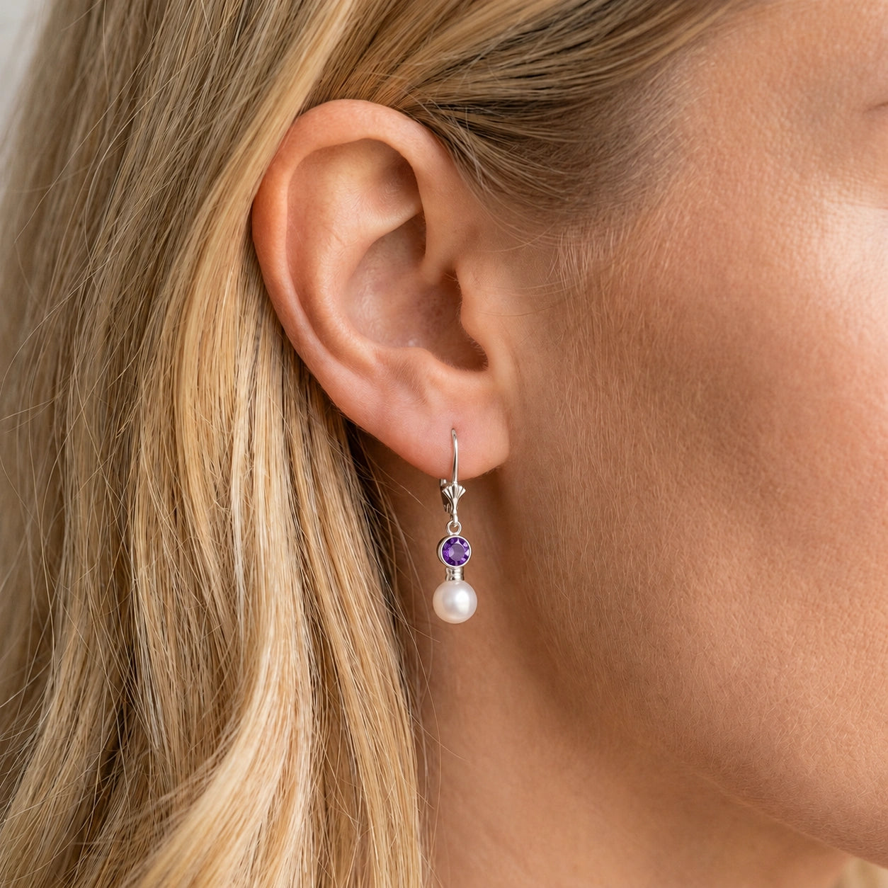 White Gold Amethyst & Pearl — Emiliangela