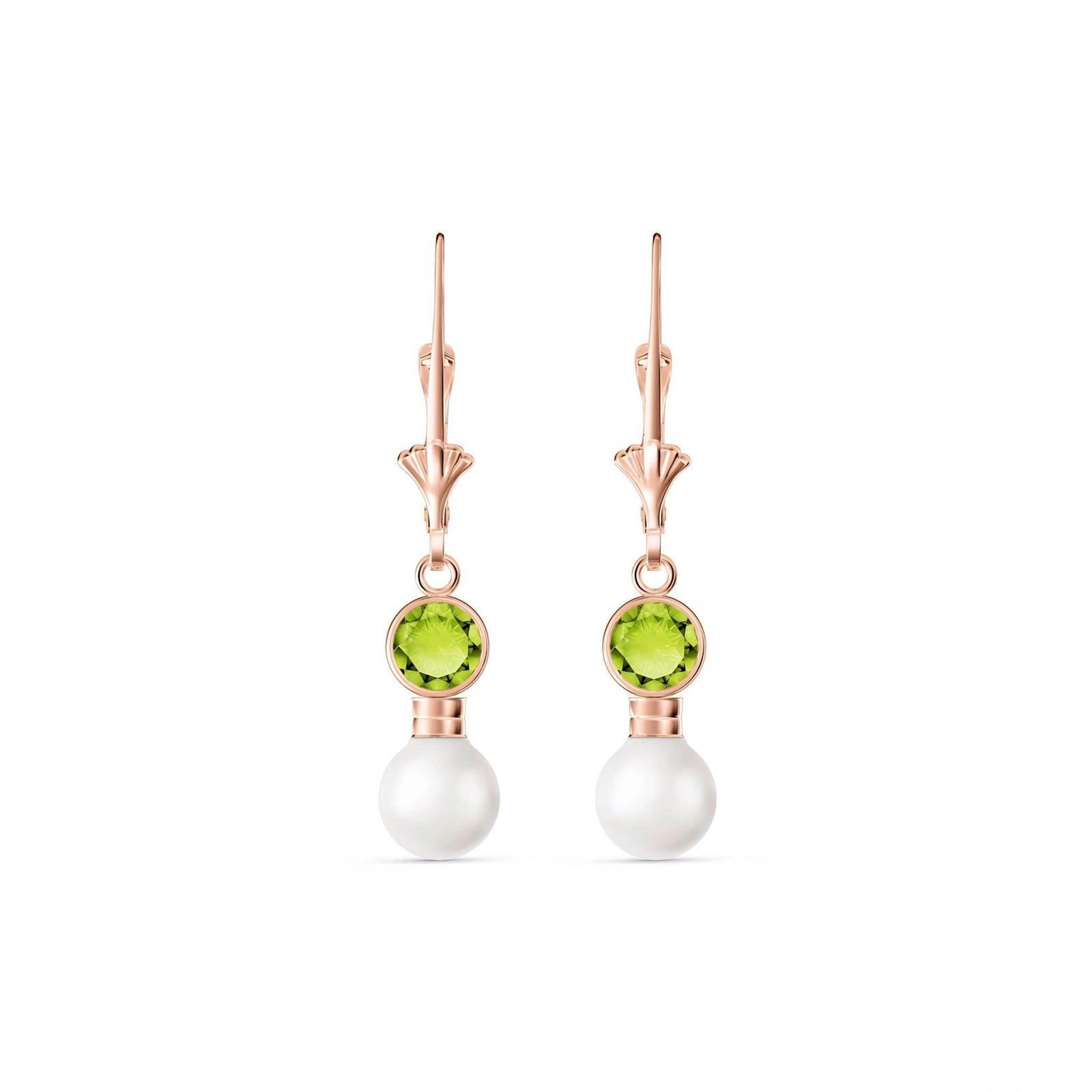 Rose Gold Aura Earrings Peridot 10K — Alma