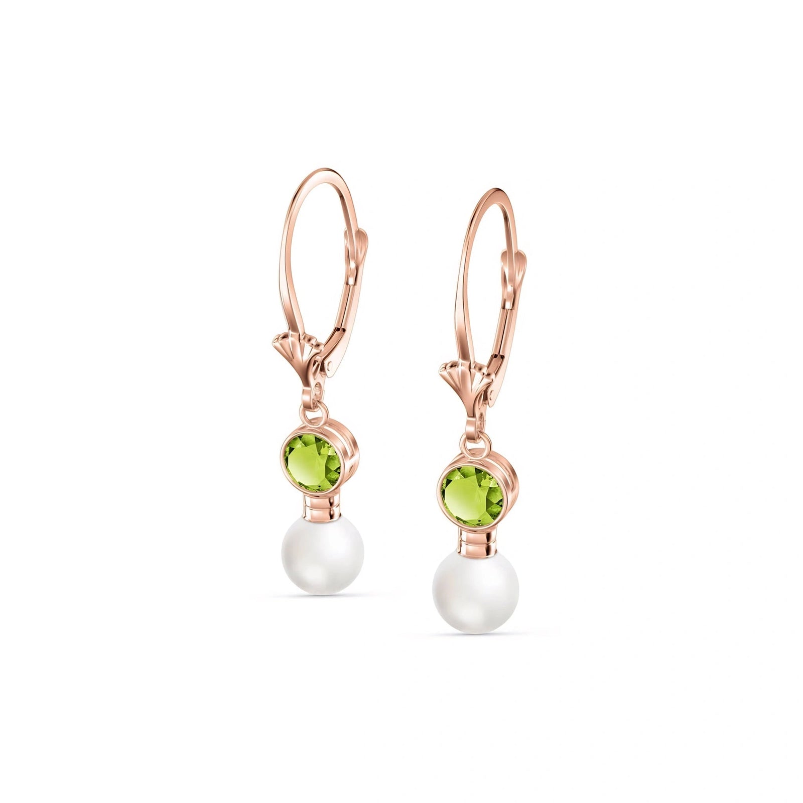 Rose Gold Aura Earrings Peridot 10K — Alma