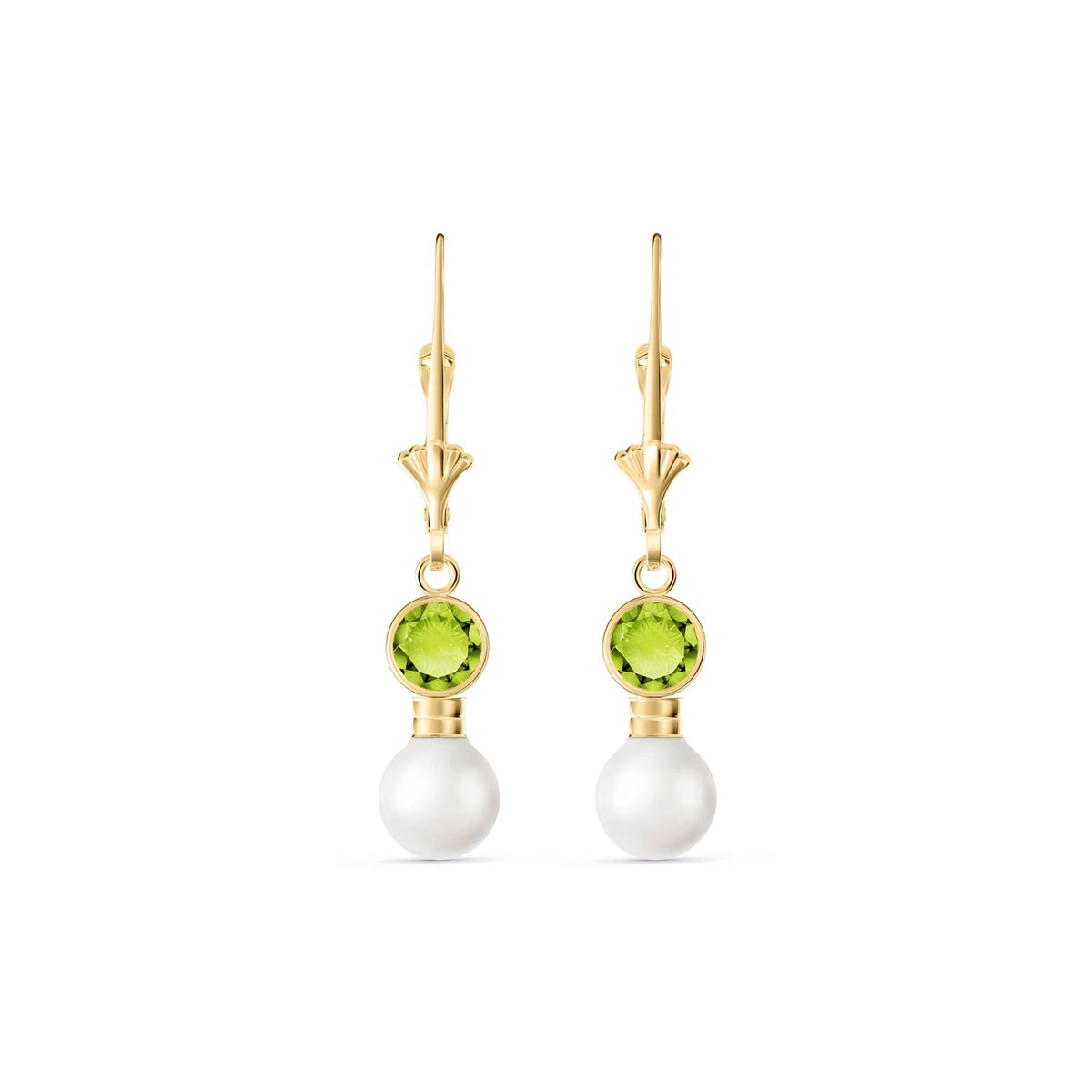 Yellow Gold Aura Earrings Peridot 10K — Alma