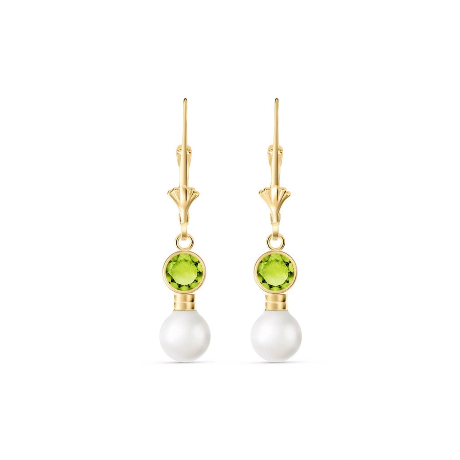 Yellow Gold Aura Earrings Peridot 10K — Alma