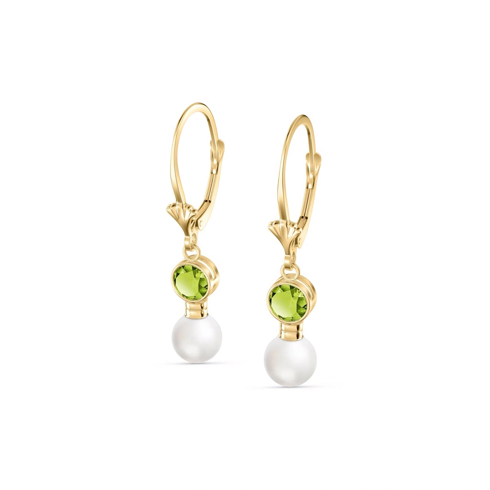 Yellow Gold Aura Earrings Peridot 10K — Alma