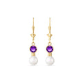 Yellow Gold Aura Earrings Amethyst 10K — Alma