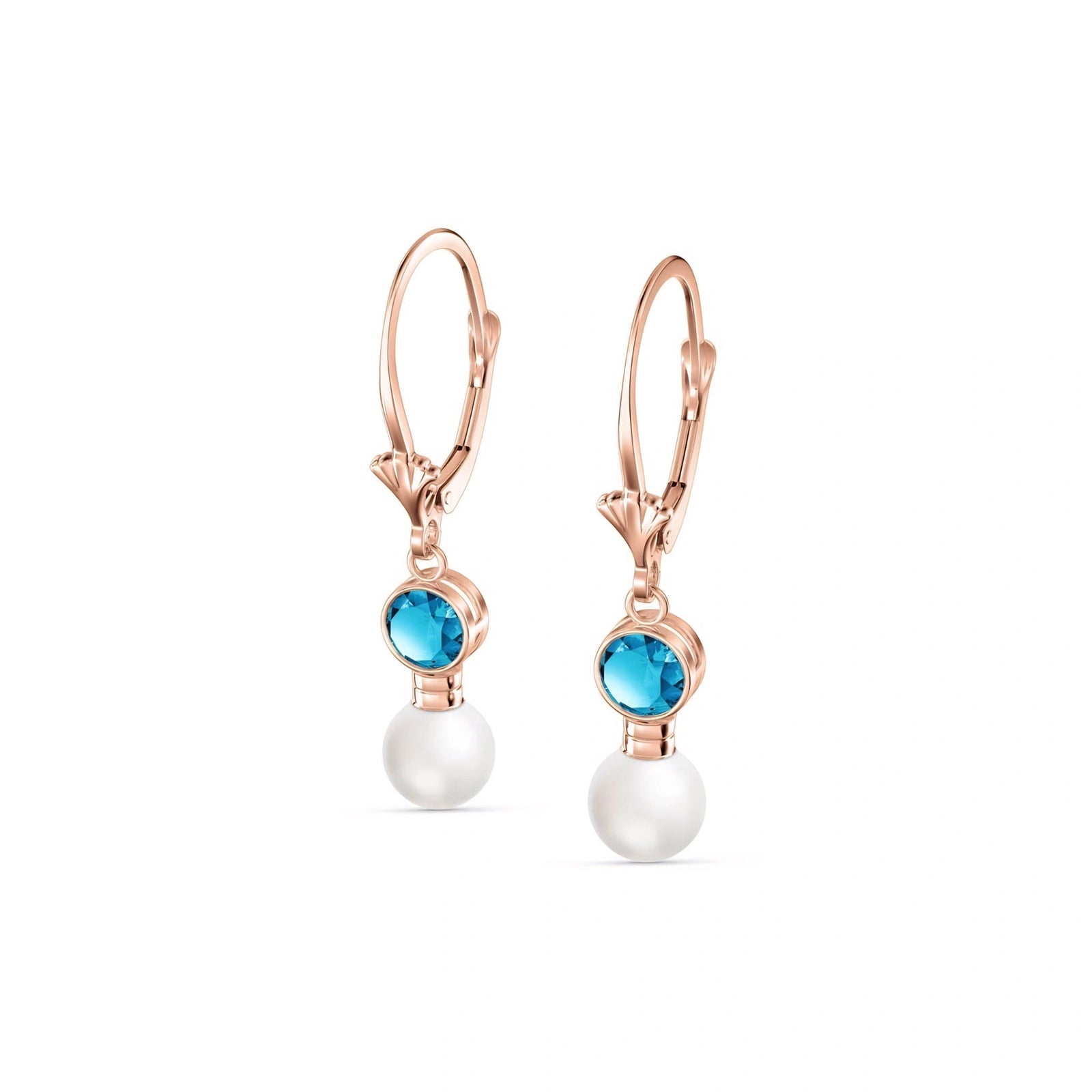 Rose Gold Blue Topaz & Pearl — Emiliangela