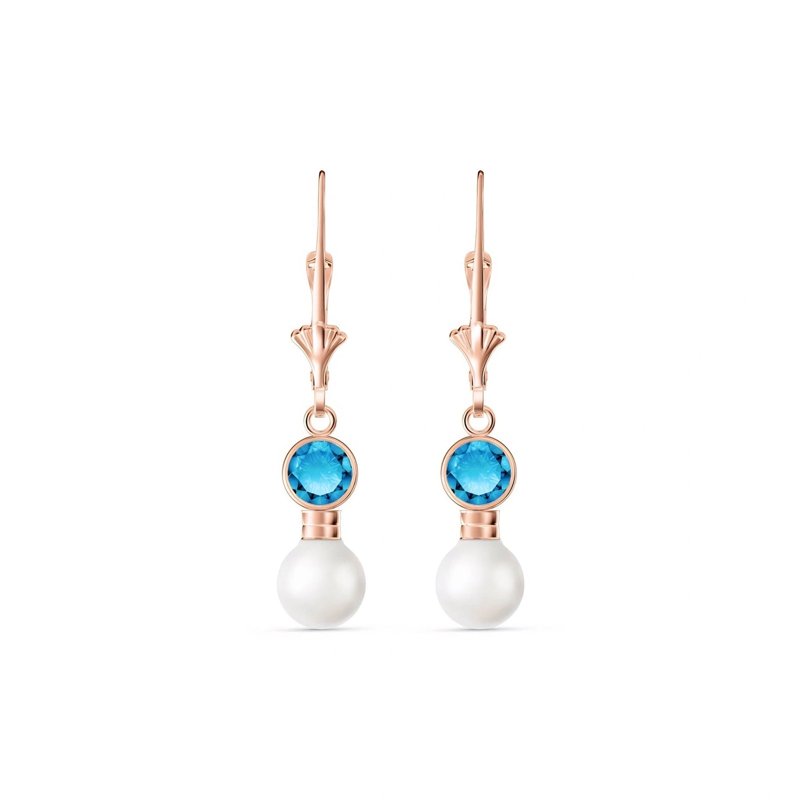 Rose Gold Aura Earrings Blue Topaz 10K — Alma