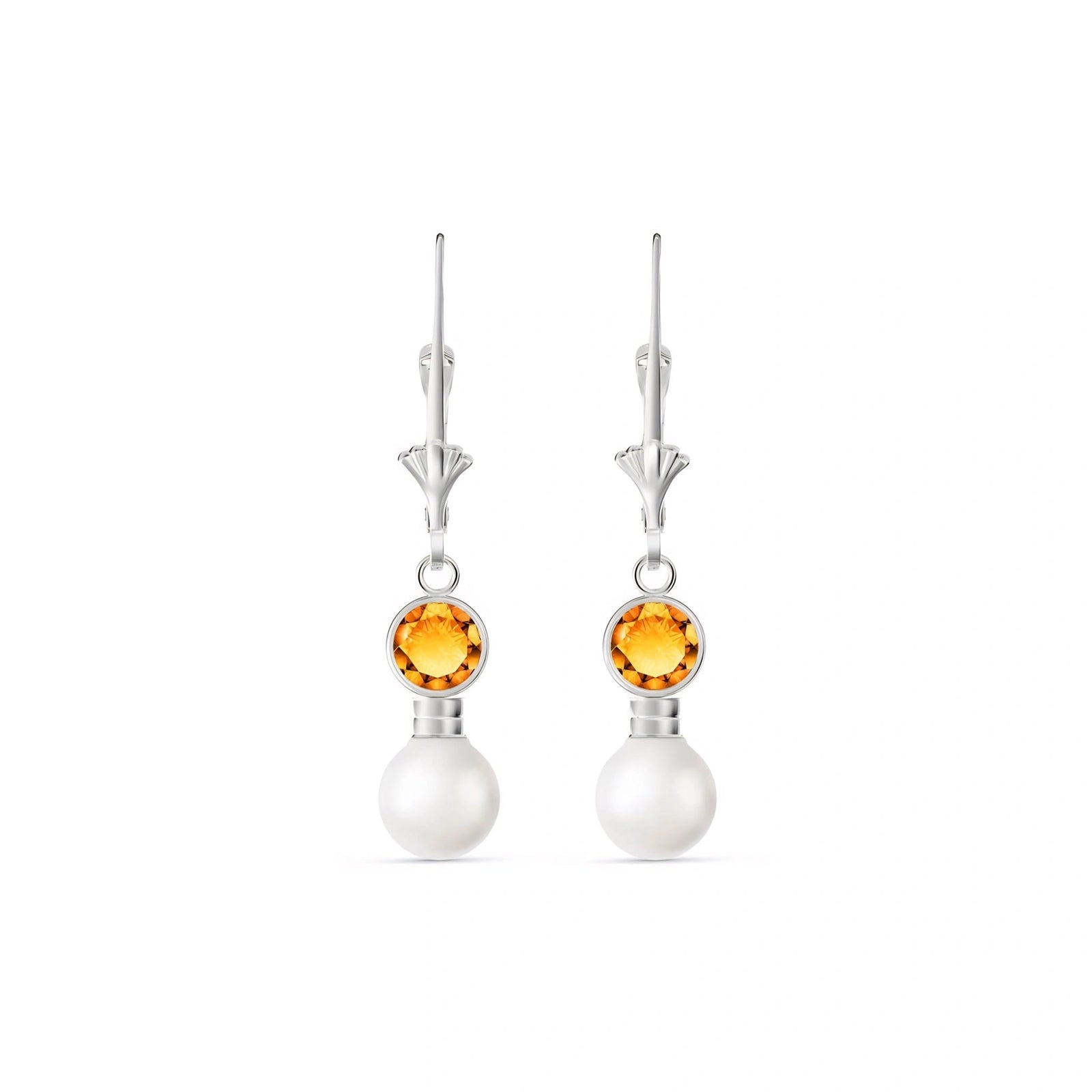 White Gold Citrine & Pearl — Emiliangela