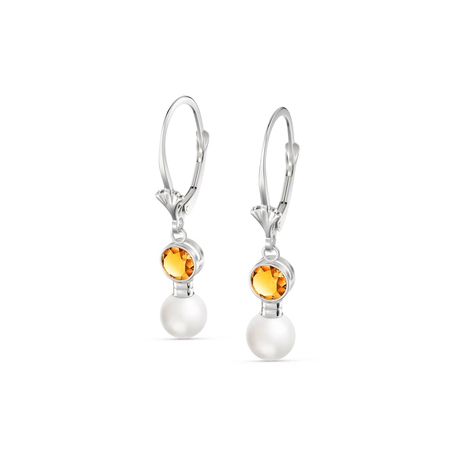White Gold Citrine & Pearl — Emiliangela
