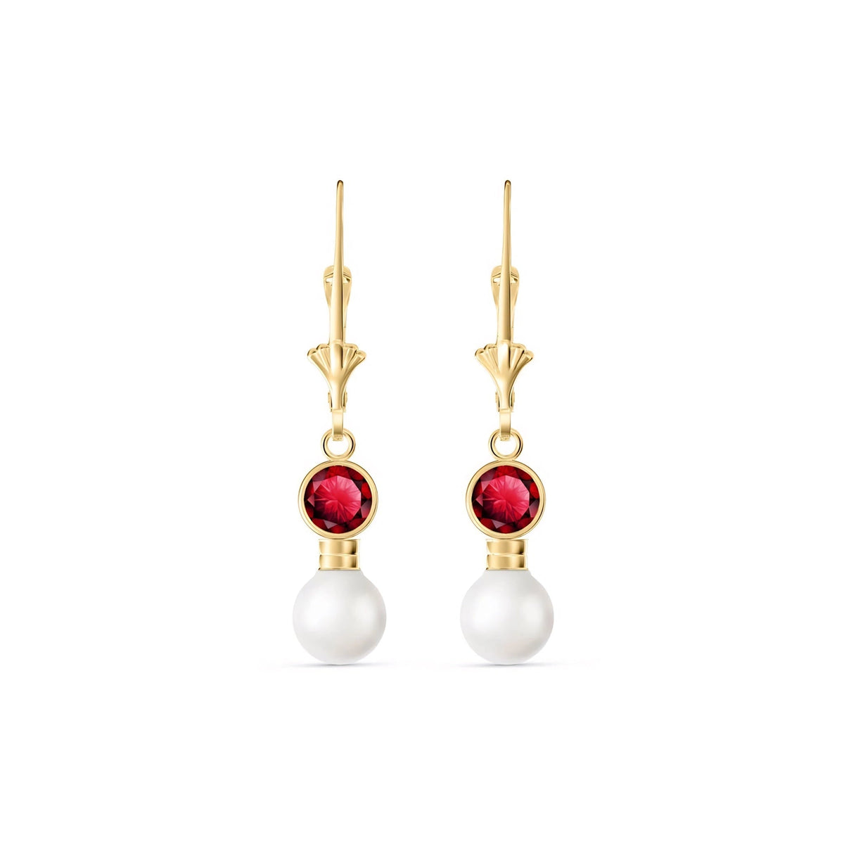 Yellow Gold Aura Earrings Ruby 10K — Alma