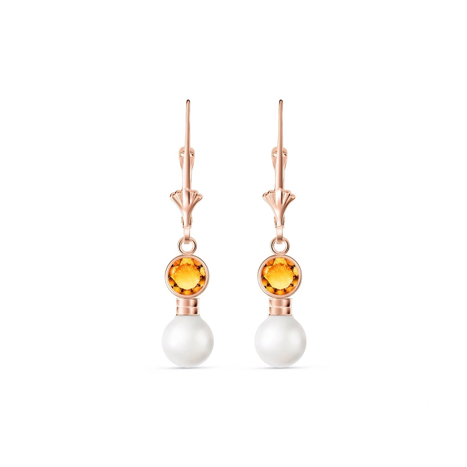 Rose Gold Aura Earrings Citrine 10K — Alma