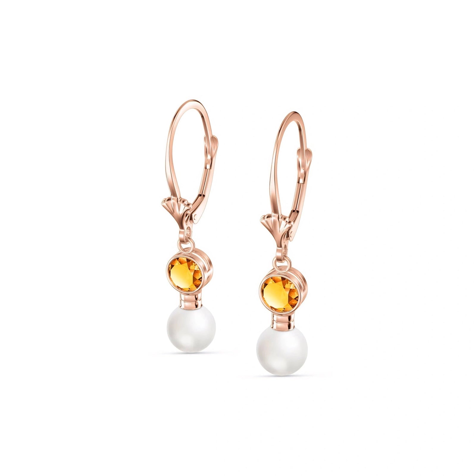 Rose Gold Aura Earrings Citrine 10K — Alma