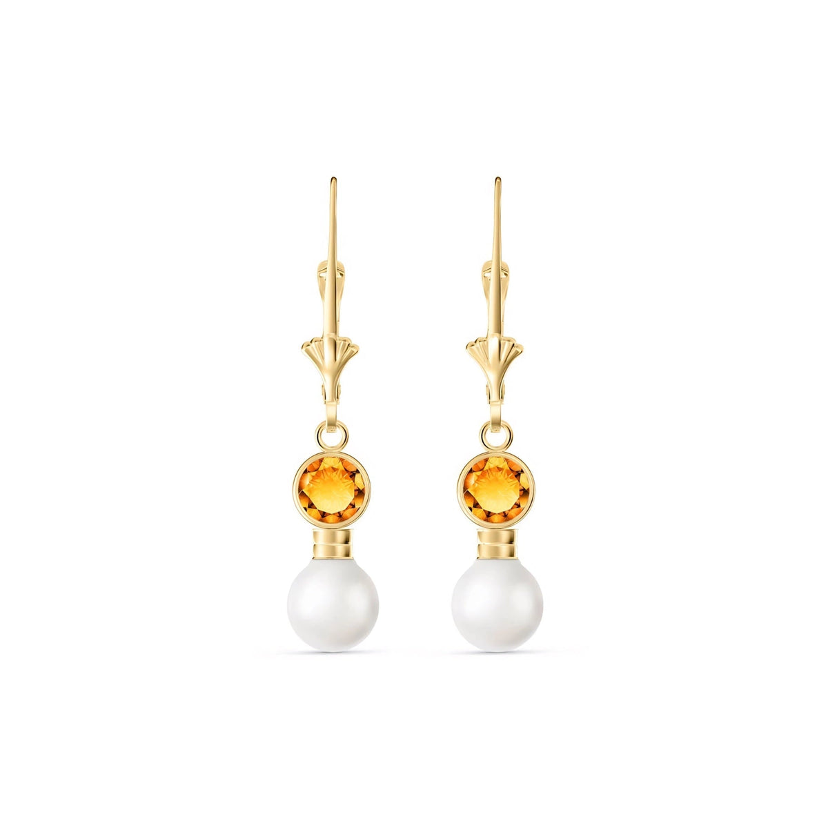 Yellow Gold Aura Earrings Citrine 10K — Alma