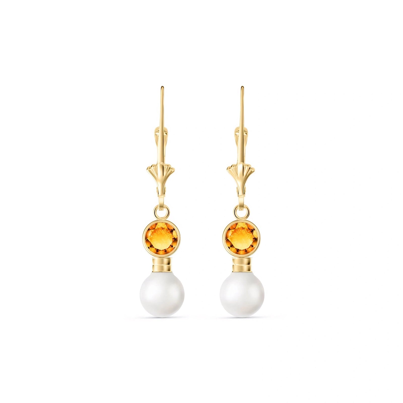 Yellow Gold Aura Earrings Citrine 10K — Alma