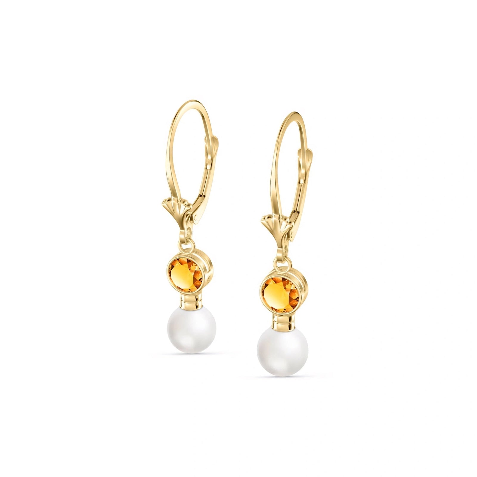 Yellow Gold Aura Earrings Citrine 10K — Alma