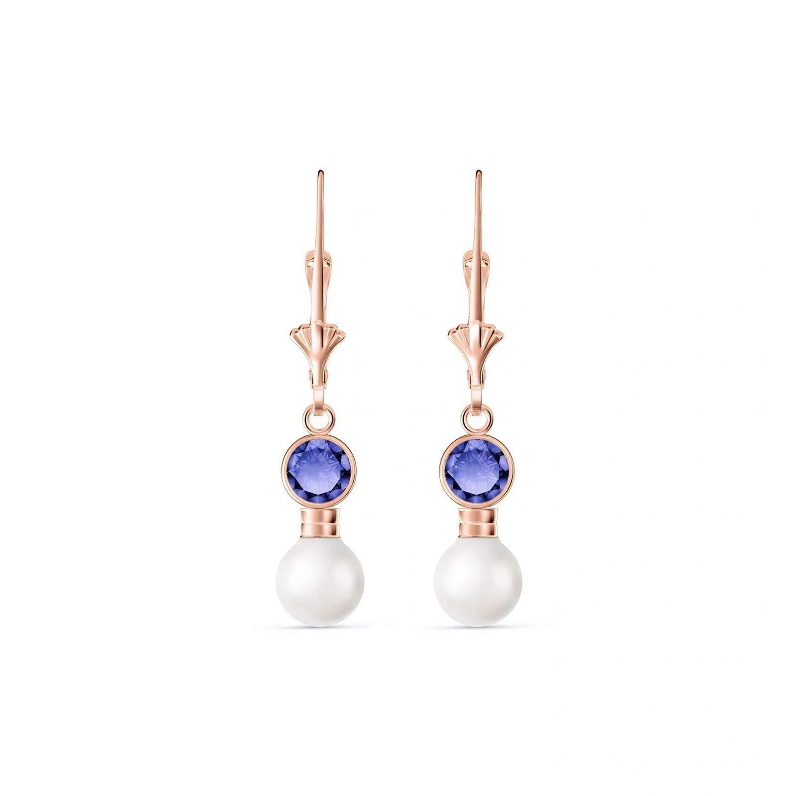 Rose Gold Aura Earrings Tanzanite 10K — Alma