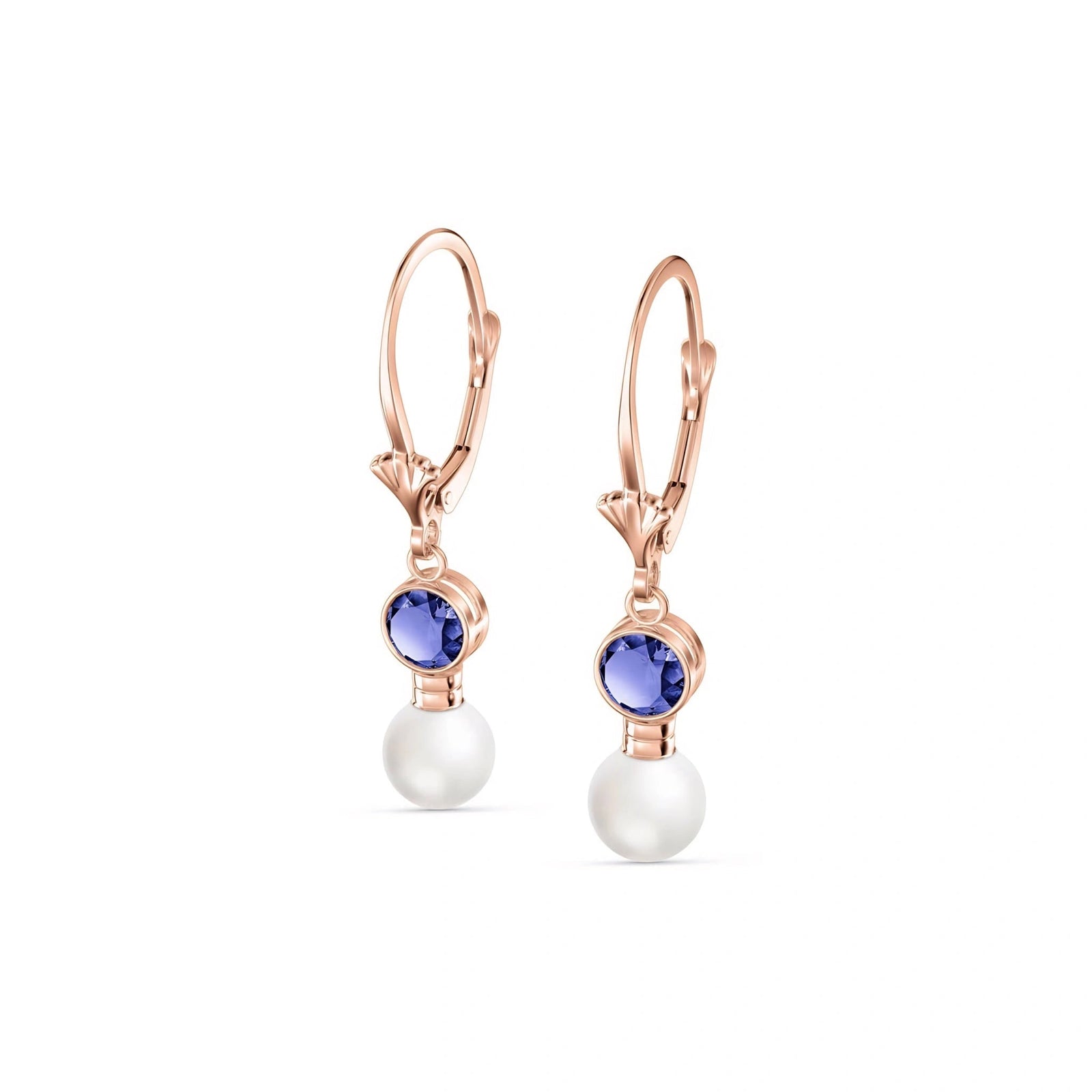 Rose Gold Aura Earrings Tanzanite 10K — Alma
