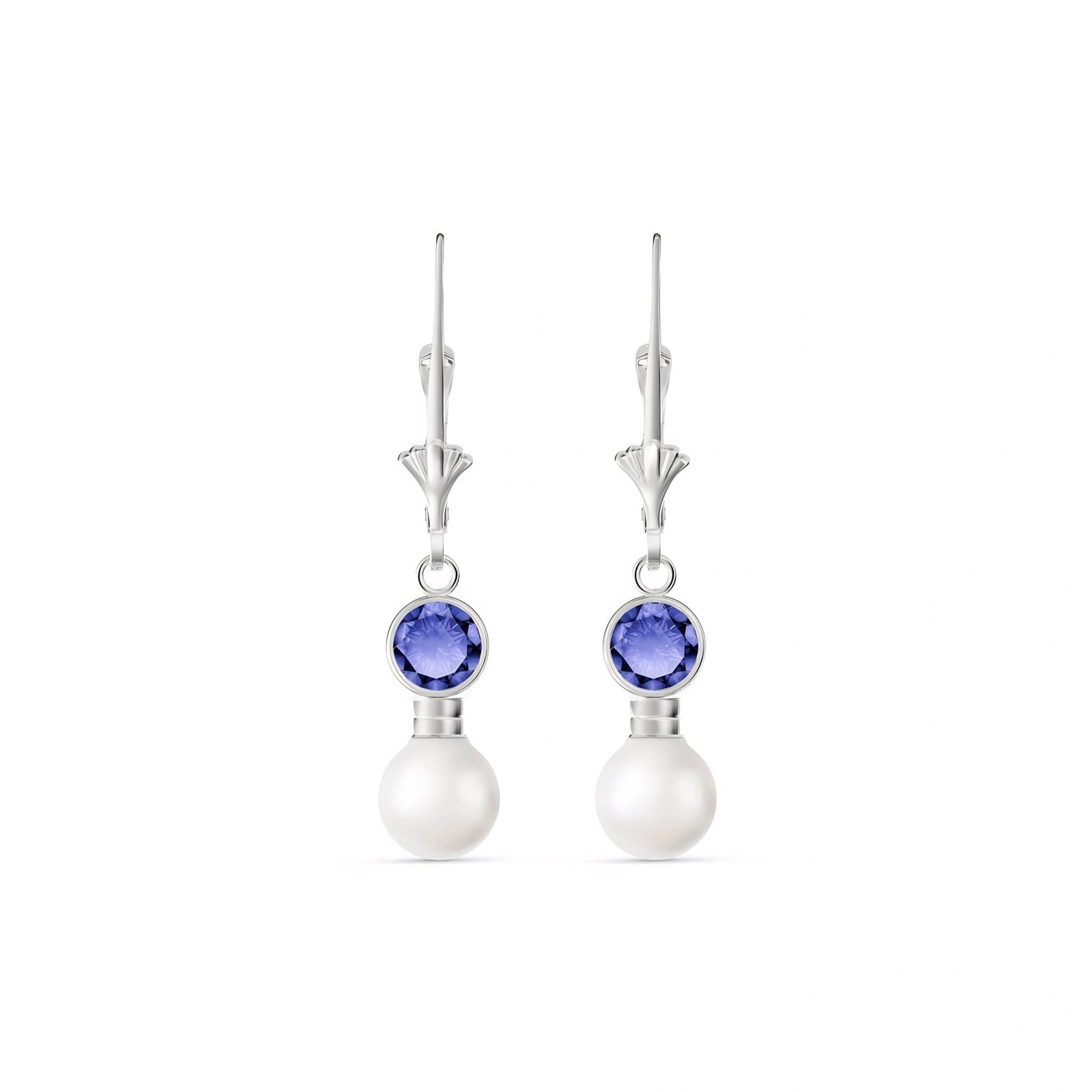 White Gold Aura Earrings Tanzanite 10K — Alma