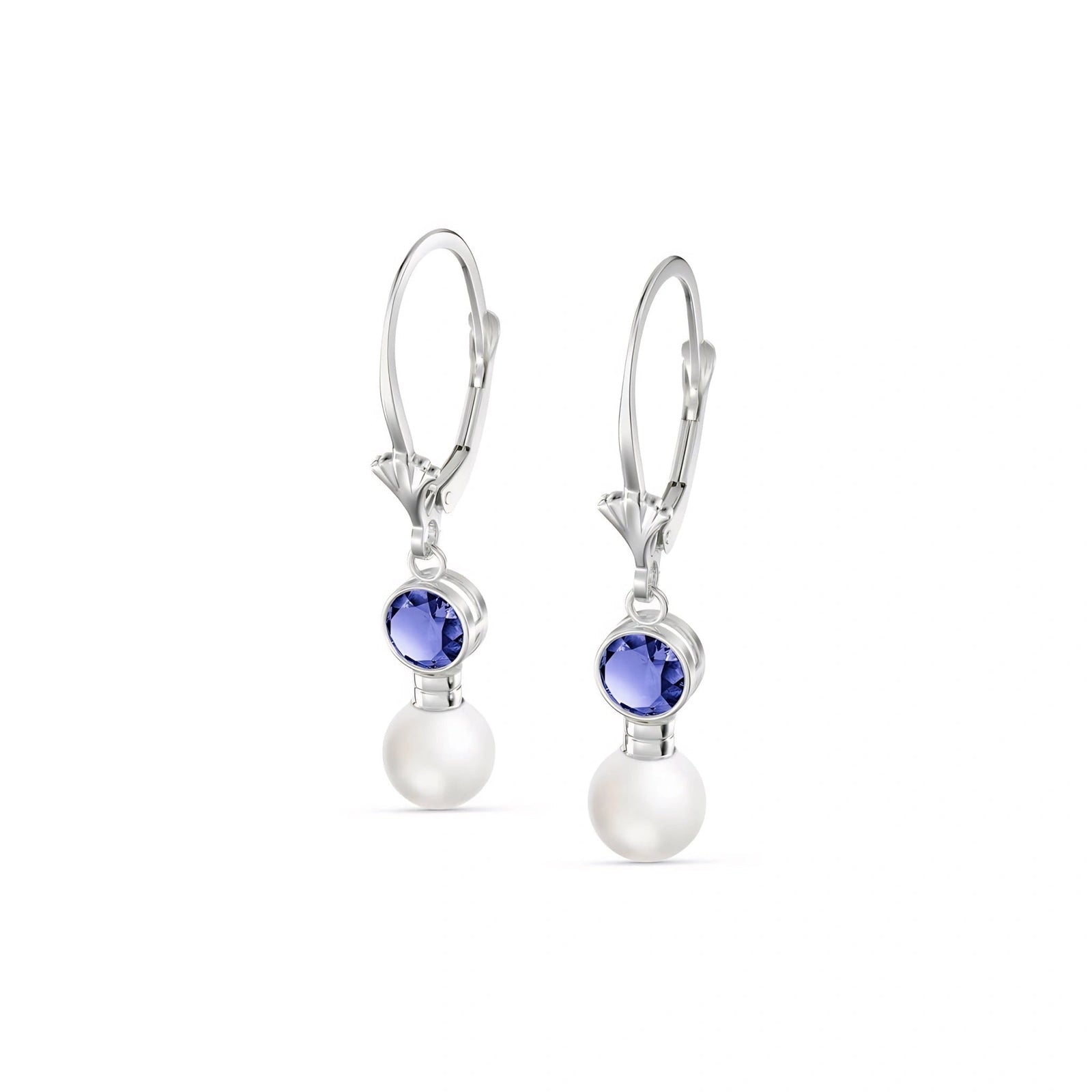 White Gold Aura Earrings Tanzanite 10K — Alma