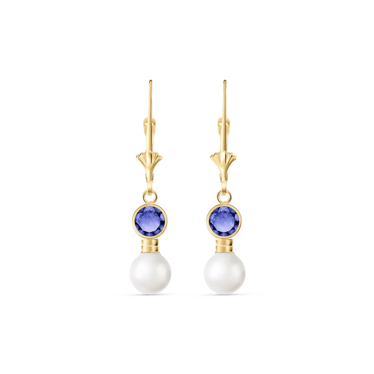 Yellow Gold Aura Earrings Tanzanite 10K — Alma