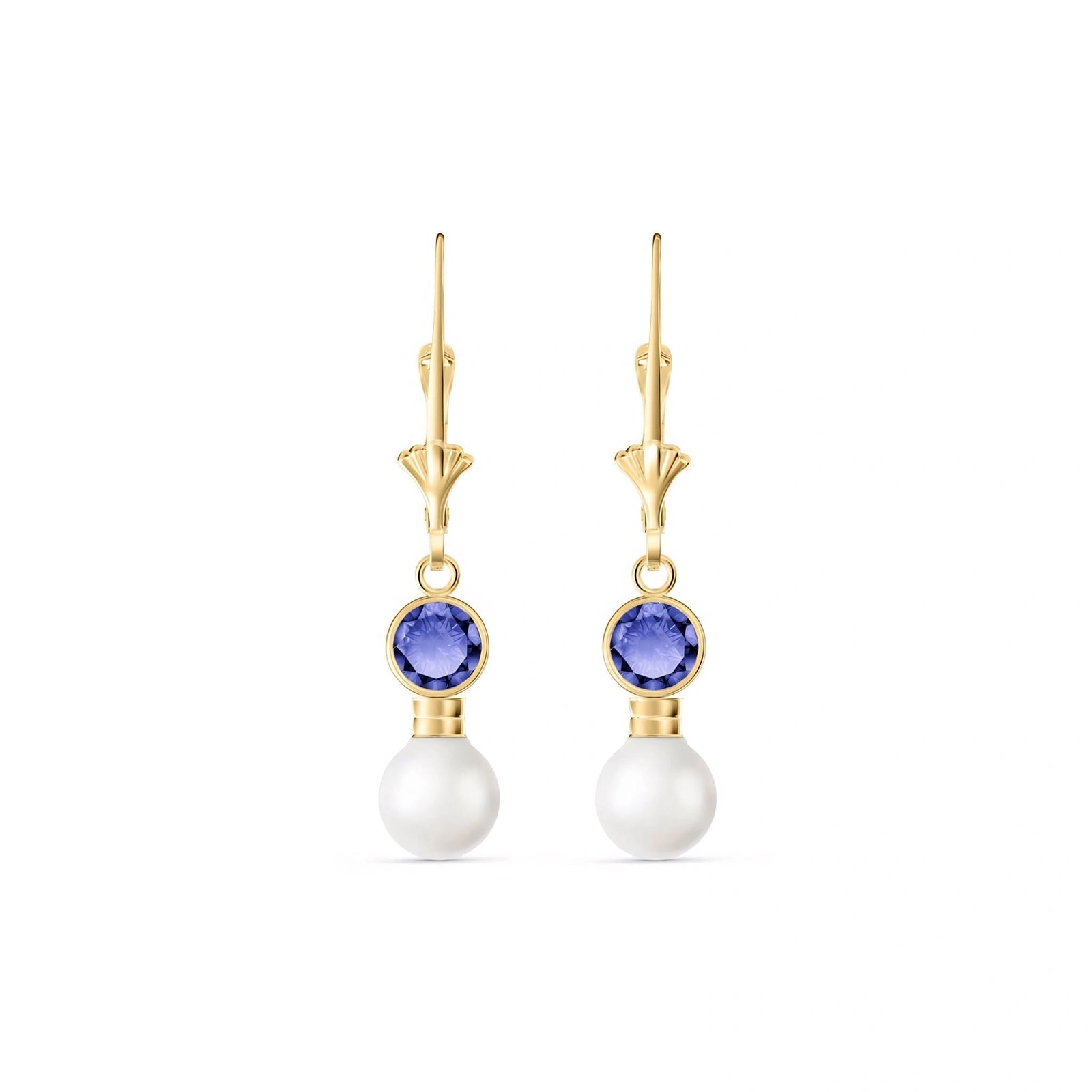 Yellow Gold Aura Earrings Tanzanite 10K — Alma