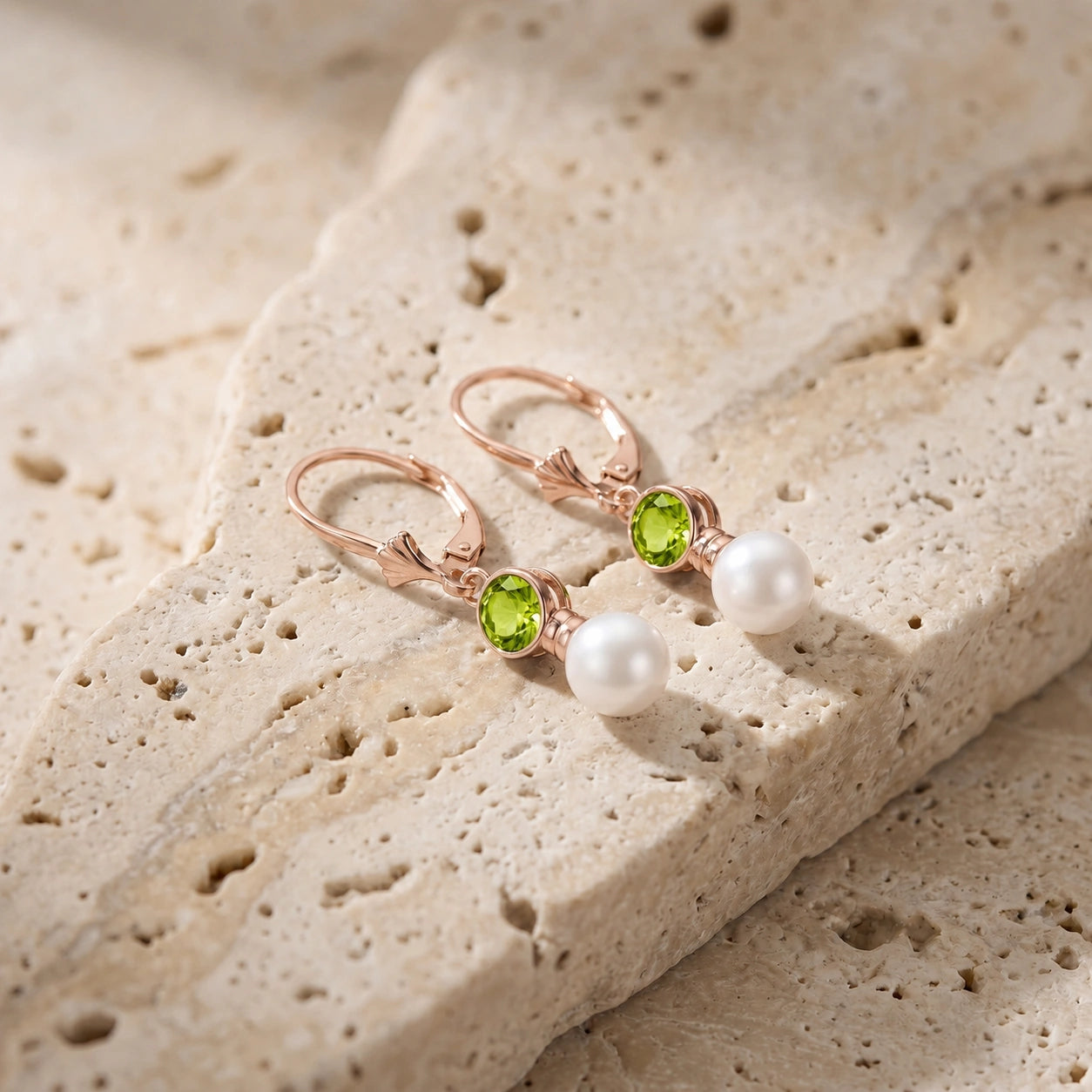 Rose Gold Peridot & Pearl — Emiliangela