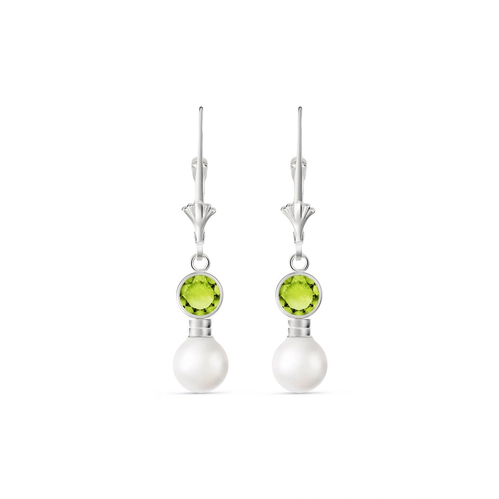 White Gold Peridot & Pearl — Emiliangela