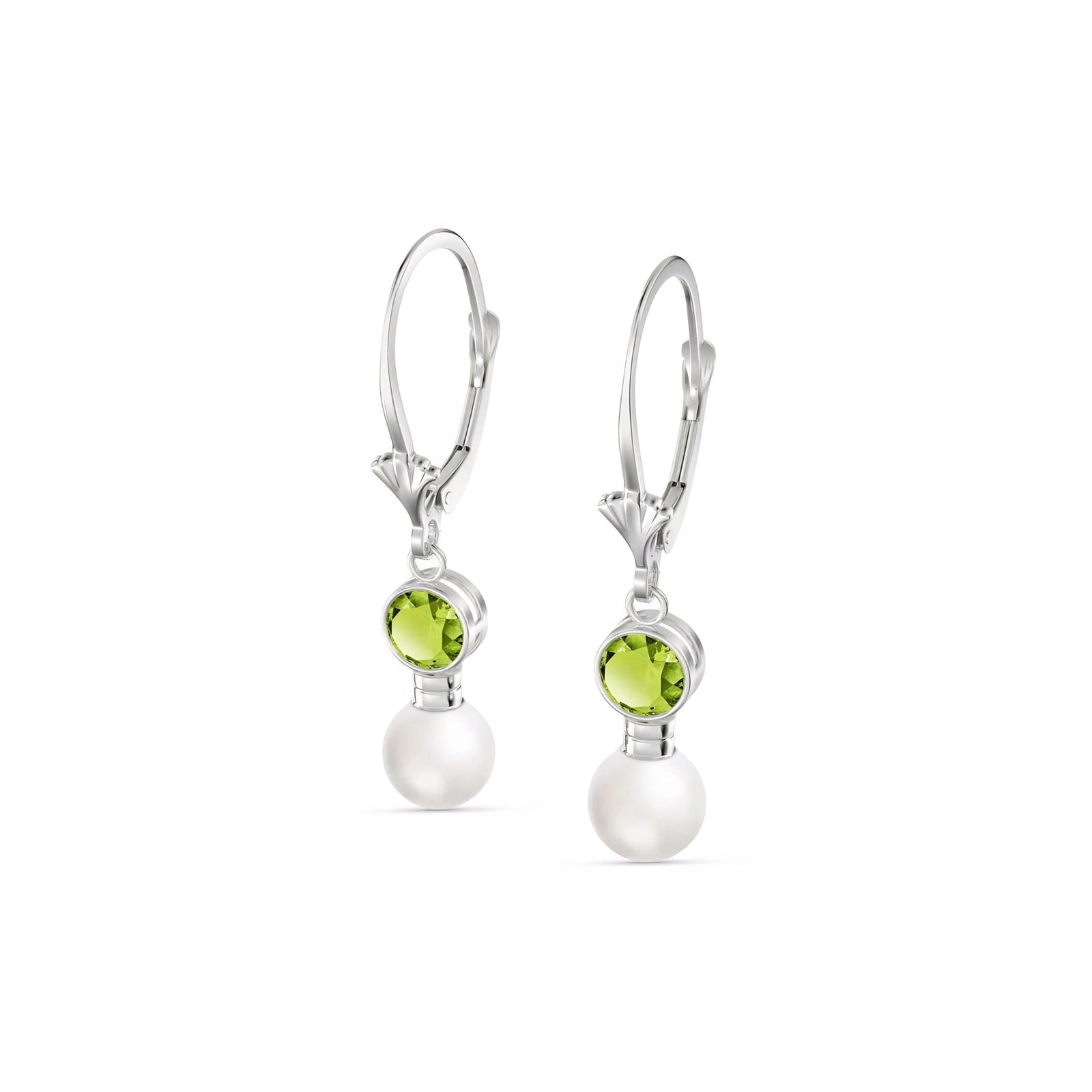 White Gold Peridot & Pearl — Emiliangela