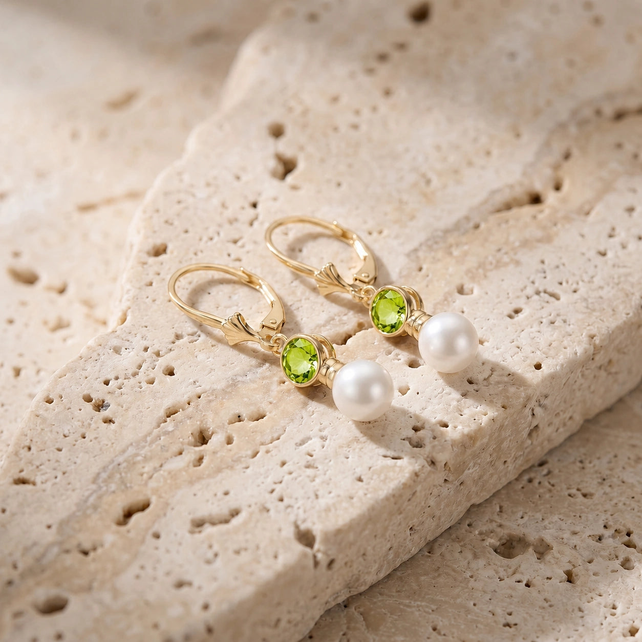 Yellow Gold Peridot & Pearl — Emiliangela