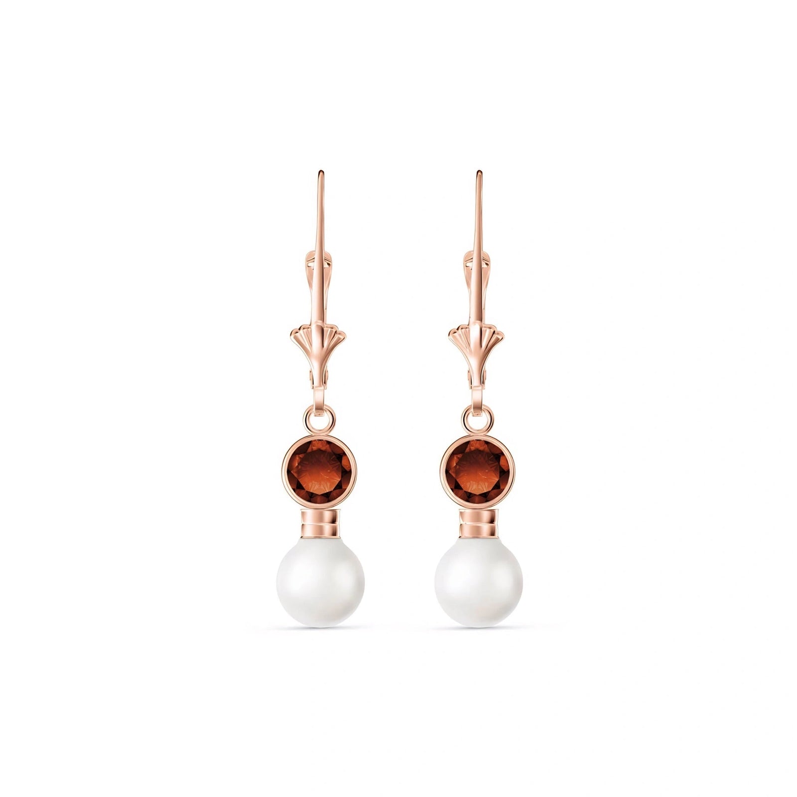 Rose Gold Aura Earrings Garnet 10K — Alma