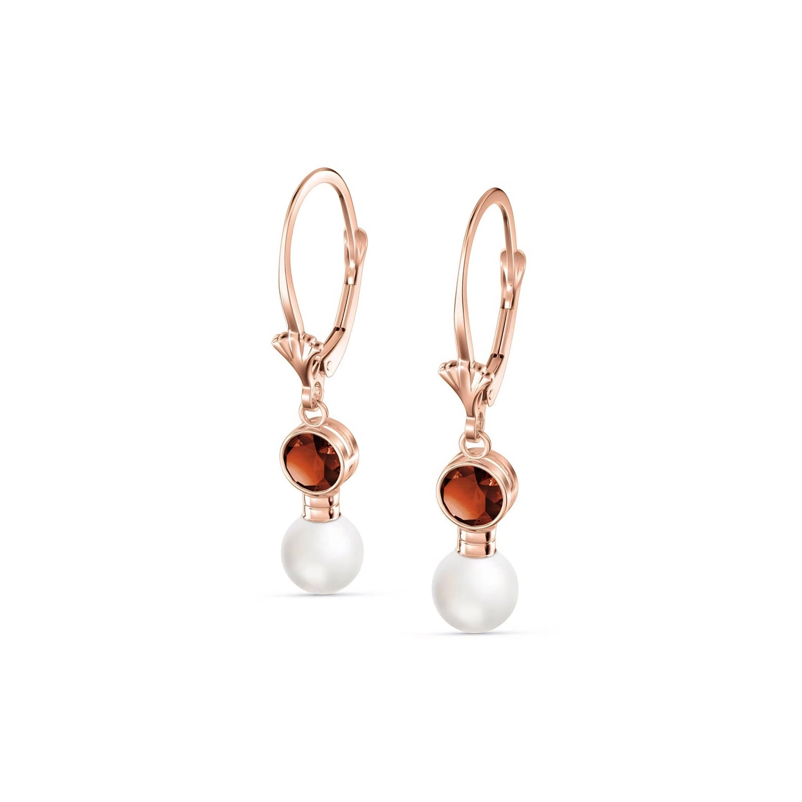 Rose Gold Aura Earrings Garnet 10K — Alma