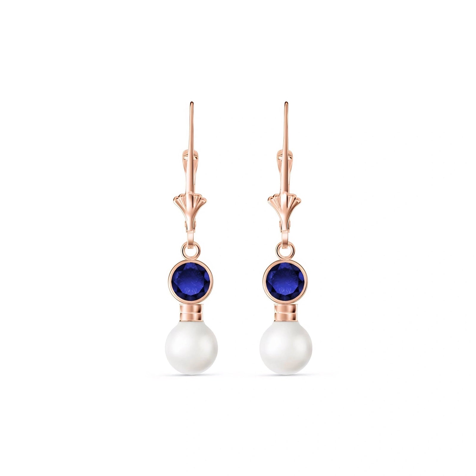 Rose Gold Aura Earrings Sapphire 10K — Alma