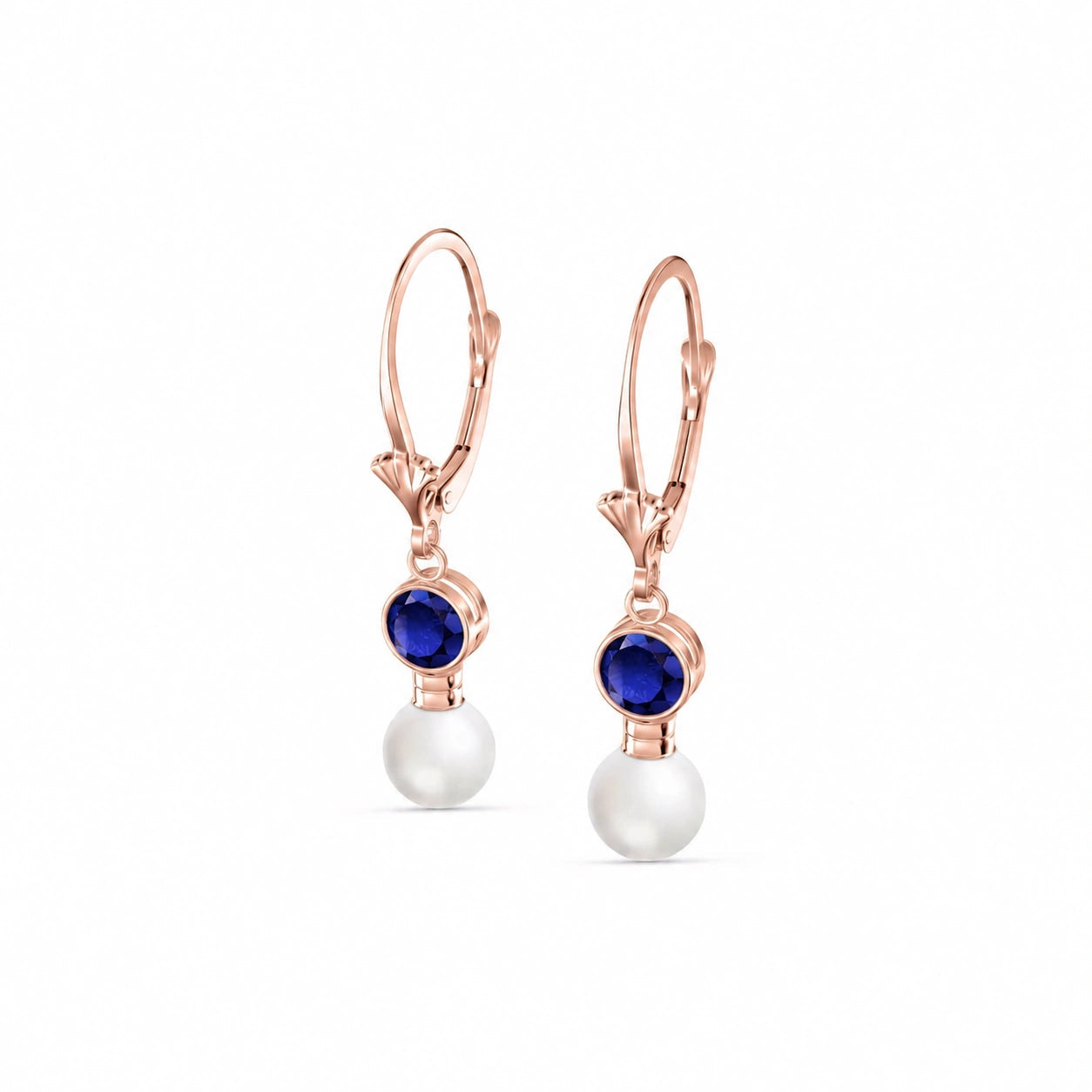 Rose Gold Aura Earrings Sapphire 10K — Alma