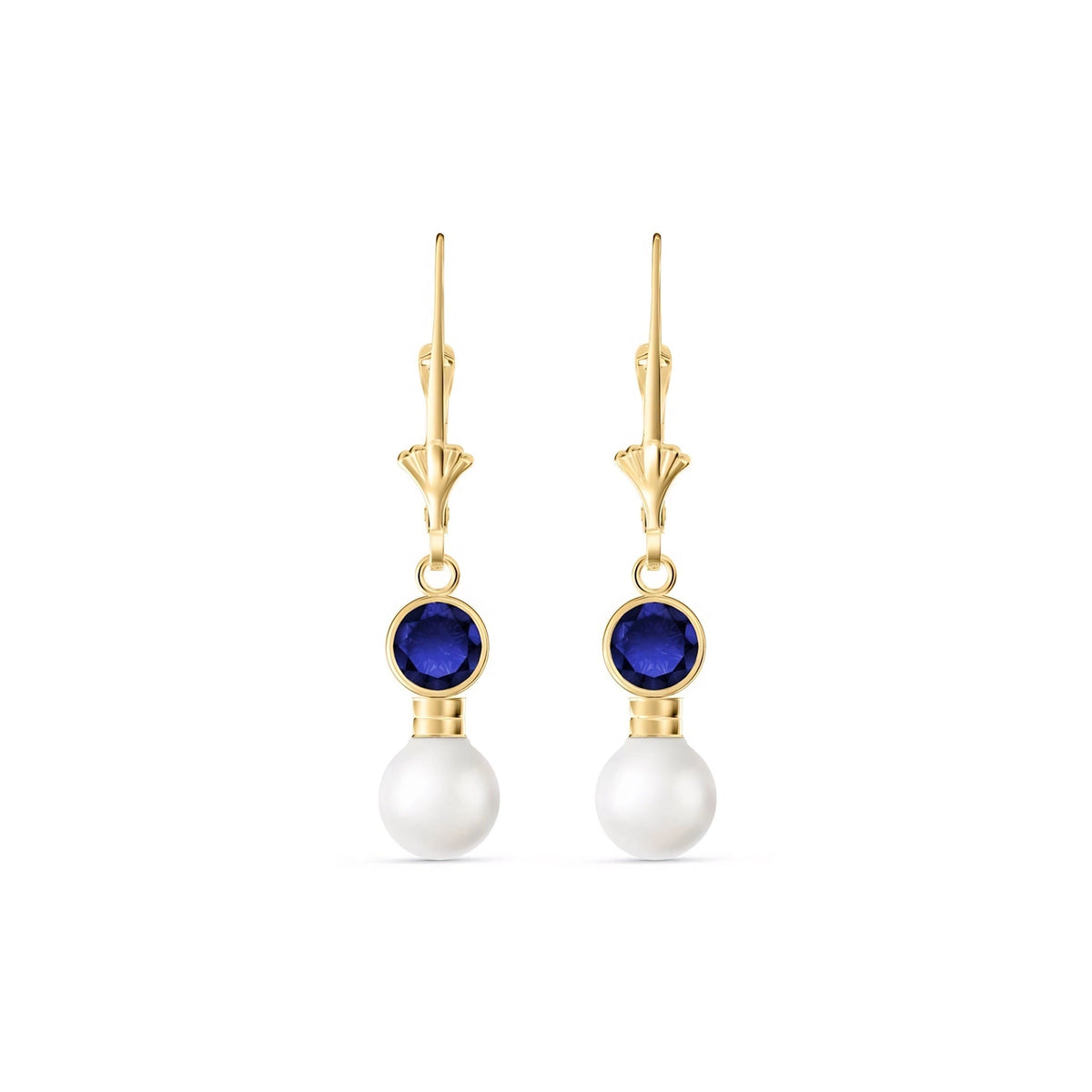 Yellow Gold Aura Earrings Sapphire 10K — Alma