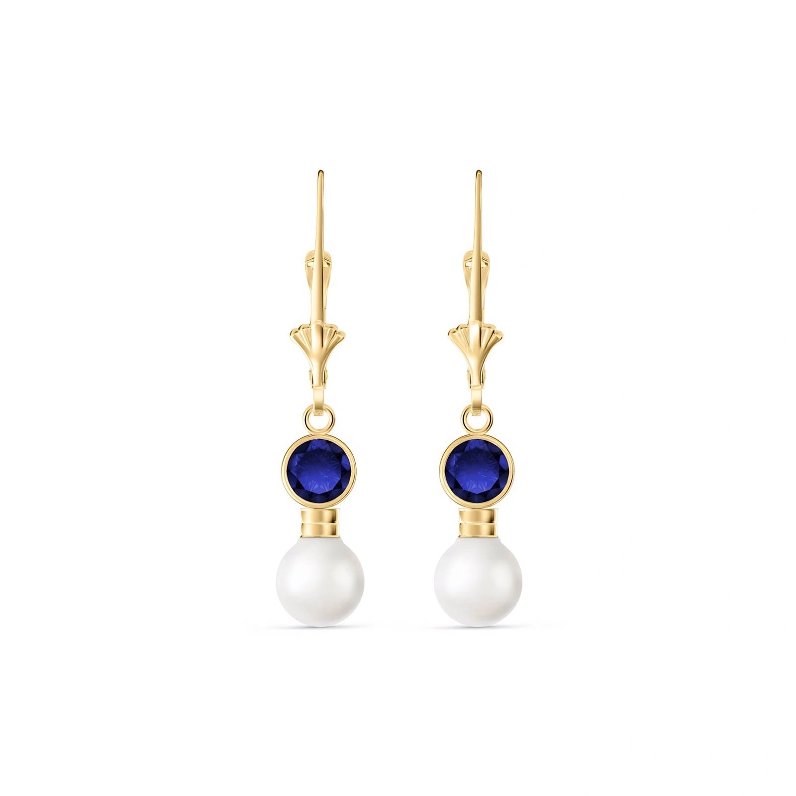 Yellow Gold Aura Earrings Sapphire 10K — Alma