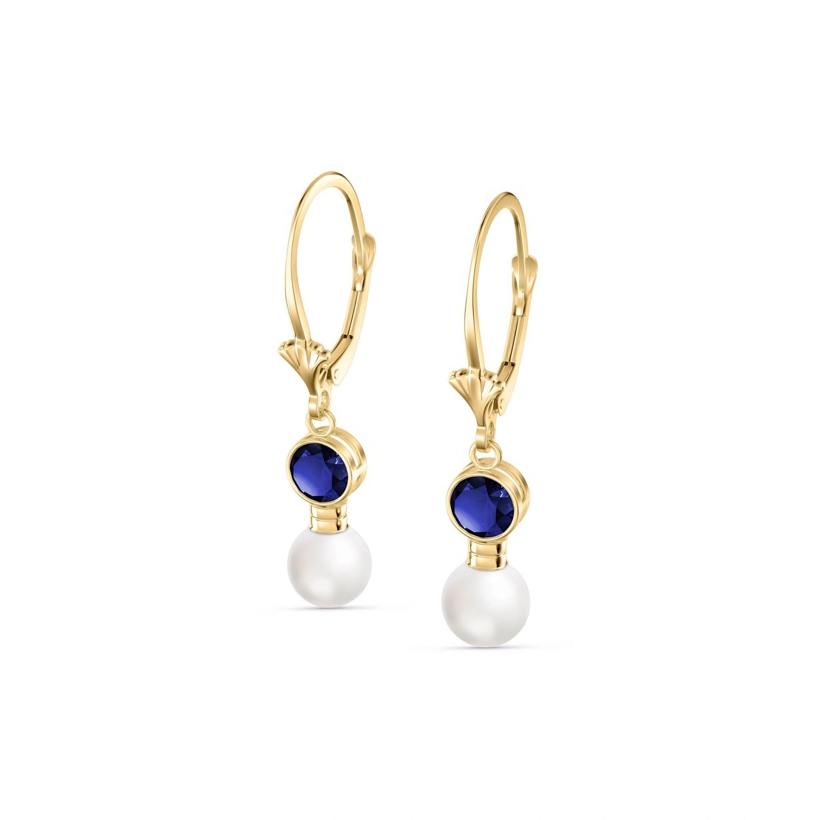 Yellow Gold Aura Earrings Sapphire 10K — Alma