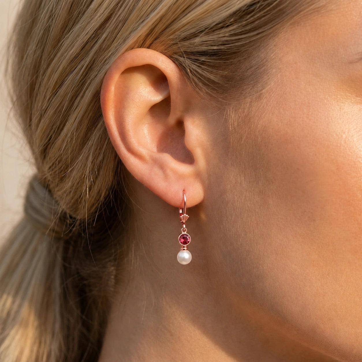 Rose Gold Ruby & Pearl — Emiliangela