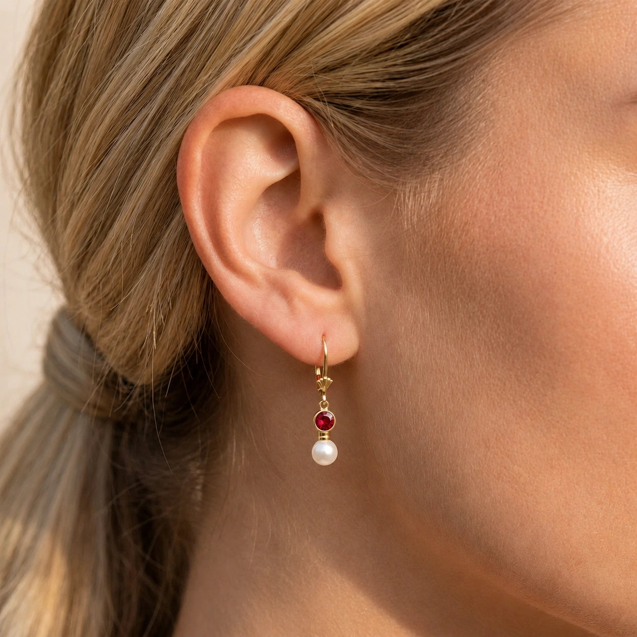 Yellow Gold Ruby & Pearl — Emiliangela