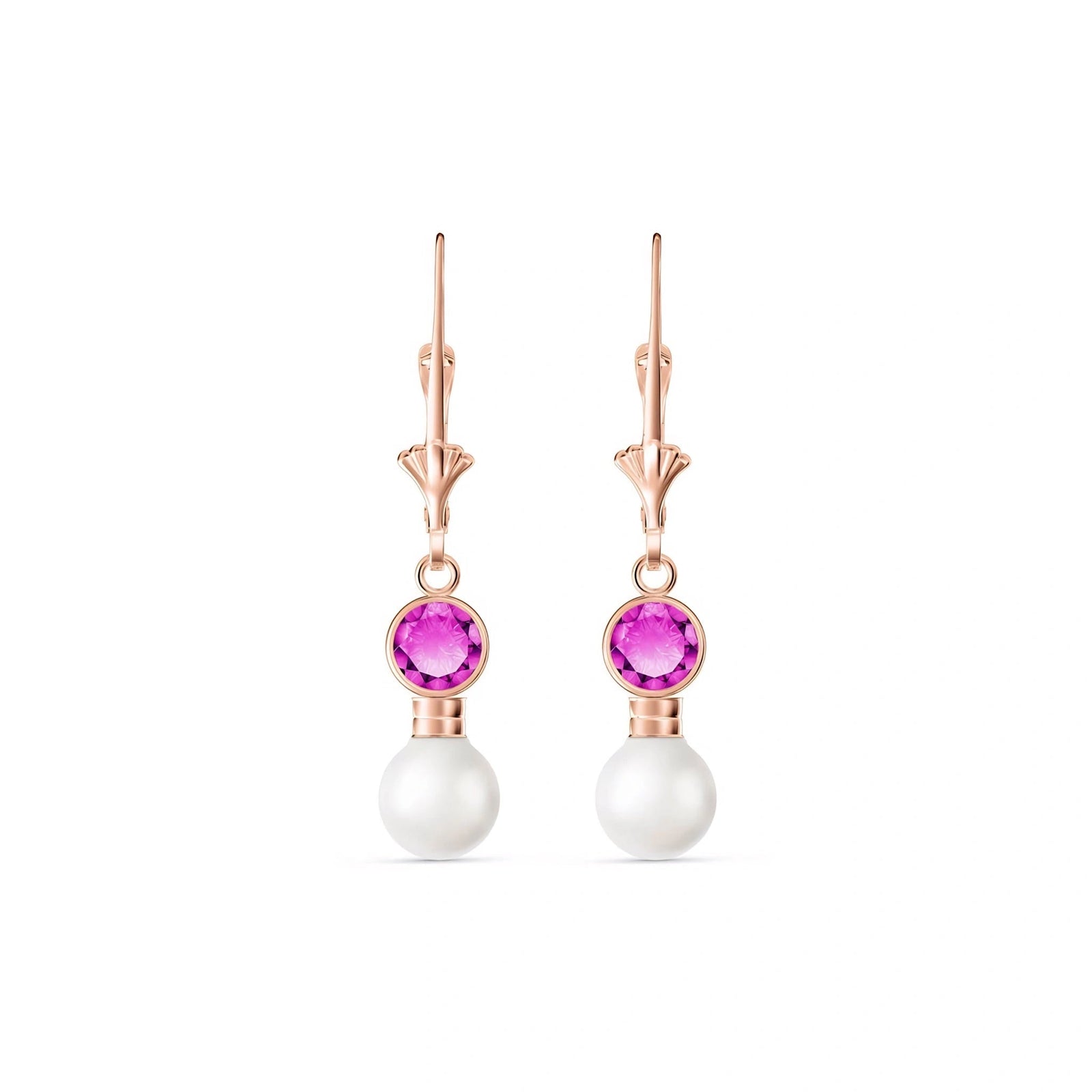Rose Gold Aura Earrings Pink Topaz 10K — Alma