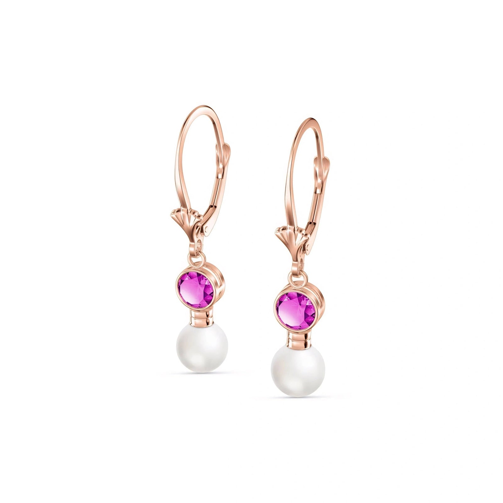 Rose Gold Aura Earrings Pink Topaz 10K — Alma