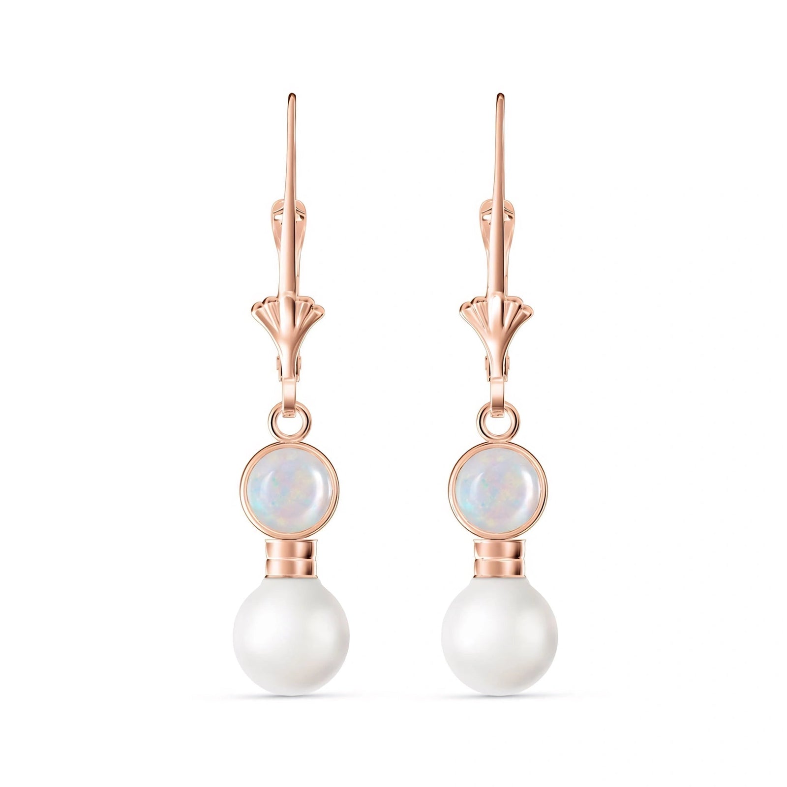 Rose Gold Aura Earrings Opal 10K — Alma