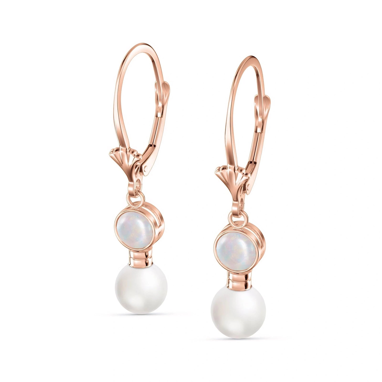 Rose Gold Aura Earrings Opal 10K — Alma