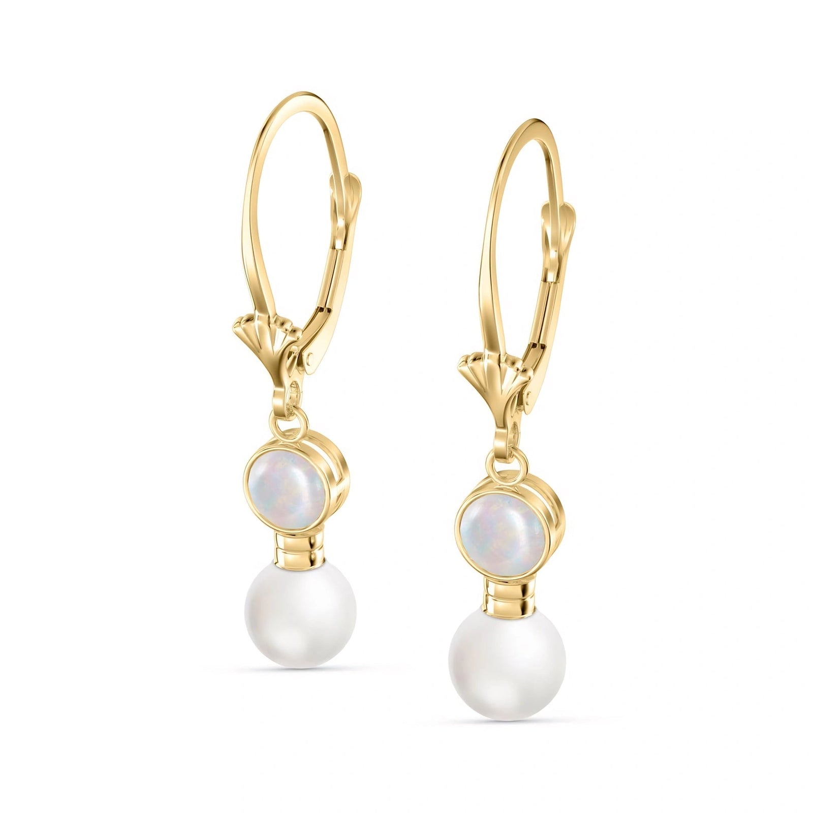 Yellow Gold Aura Earrings Opal 10K — Alma