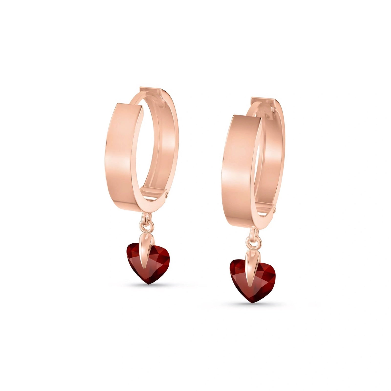 Rose Gold Bloom Earrings Garnet 10K — Enrica