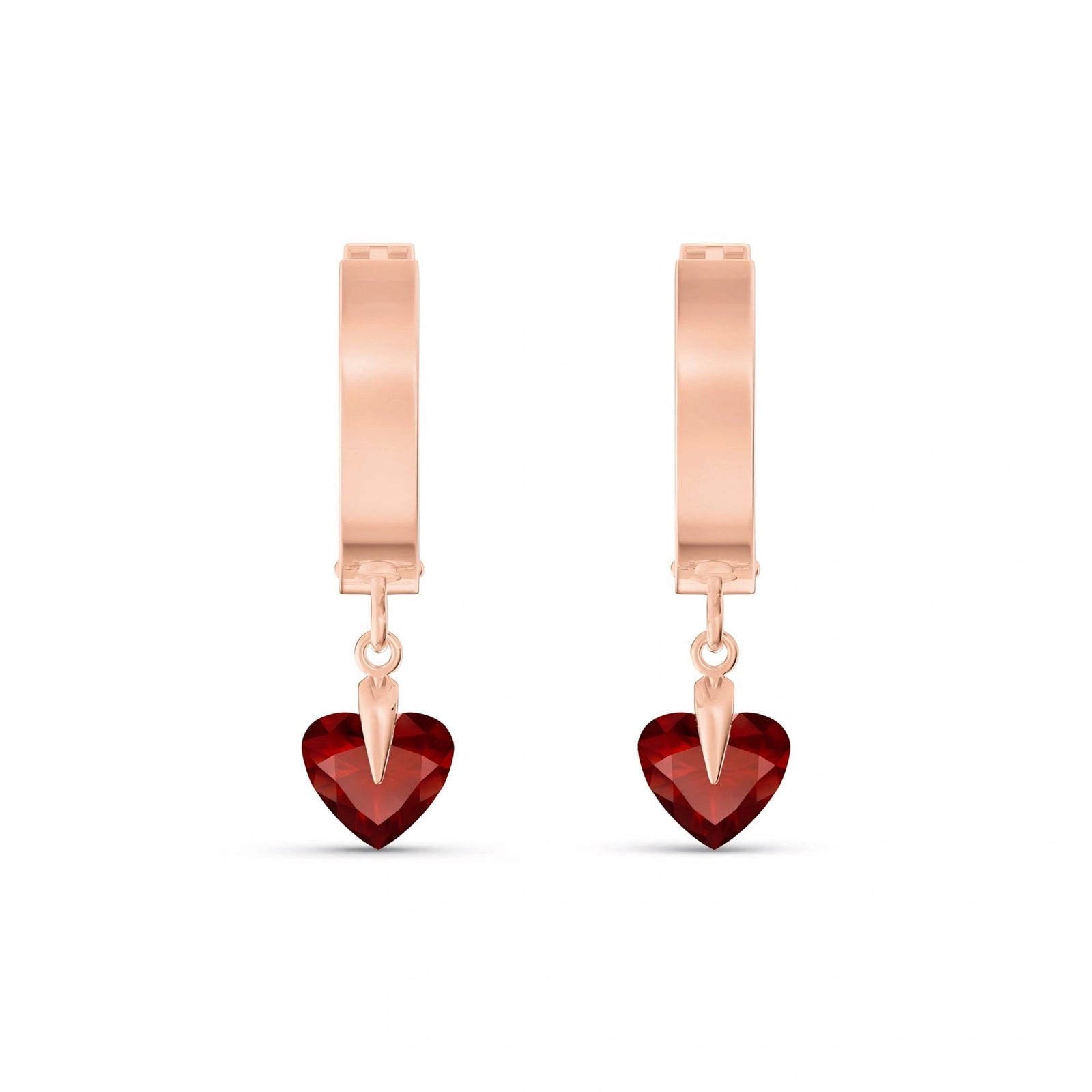 Rose Gold Bloom Earrings Garnet 10K — Enrica