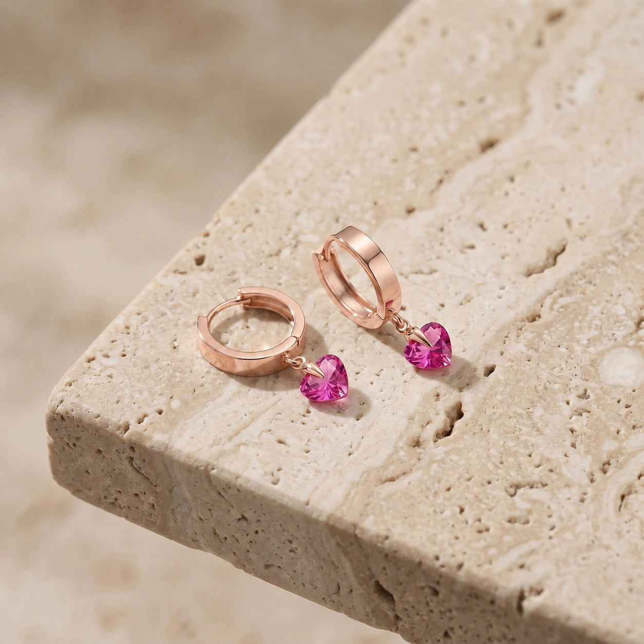 Rose Gold Bloom Earrings Pink Topaz 10K — Enrica