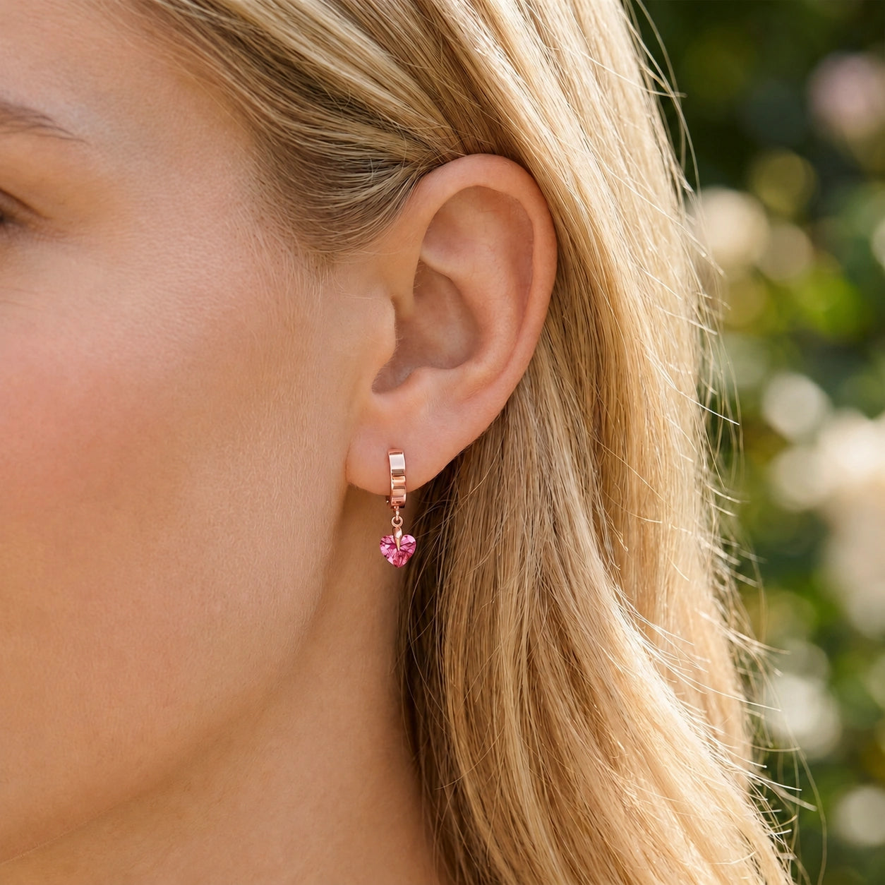 Rose Gold Bloom Earrings Pink Topaz 10K — Enrica