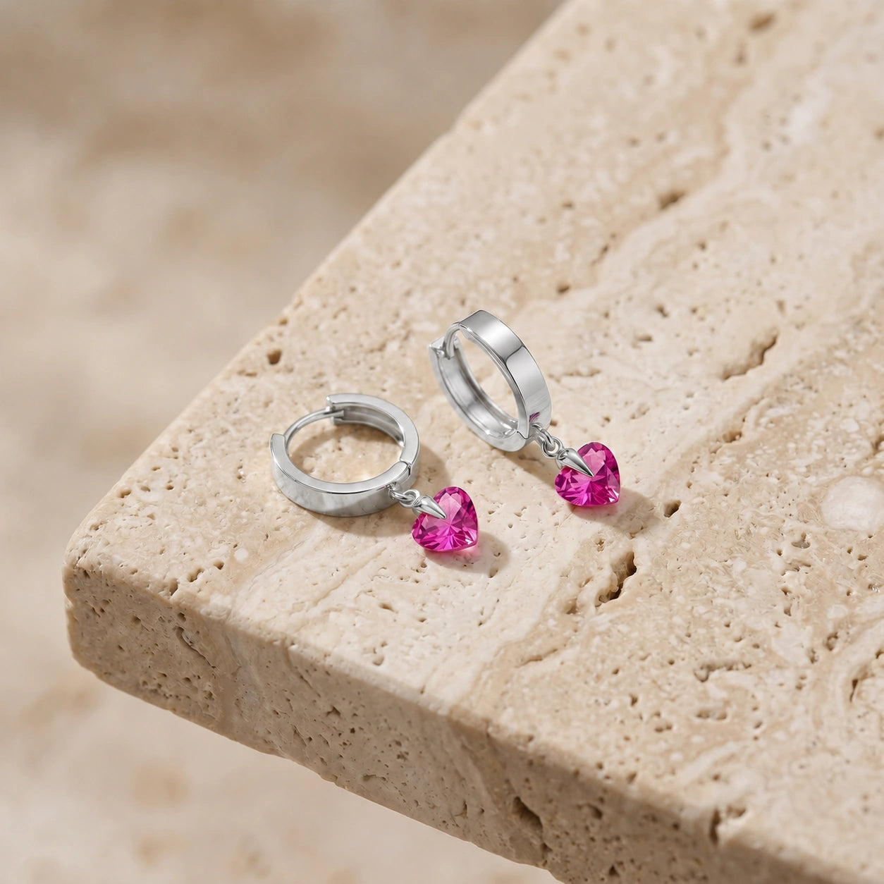 White Gold Bloom Earrings Pink Topaz 10K — Enrica