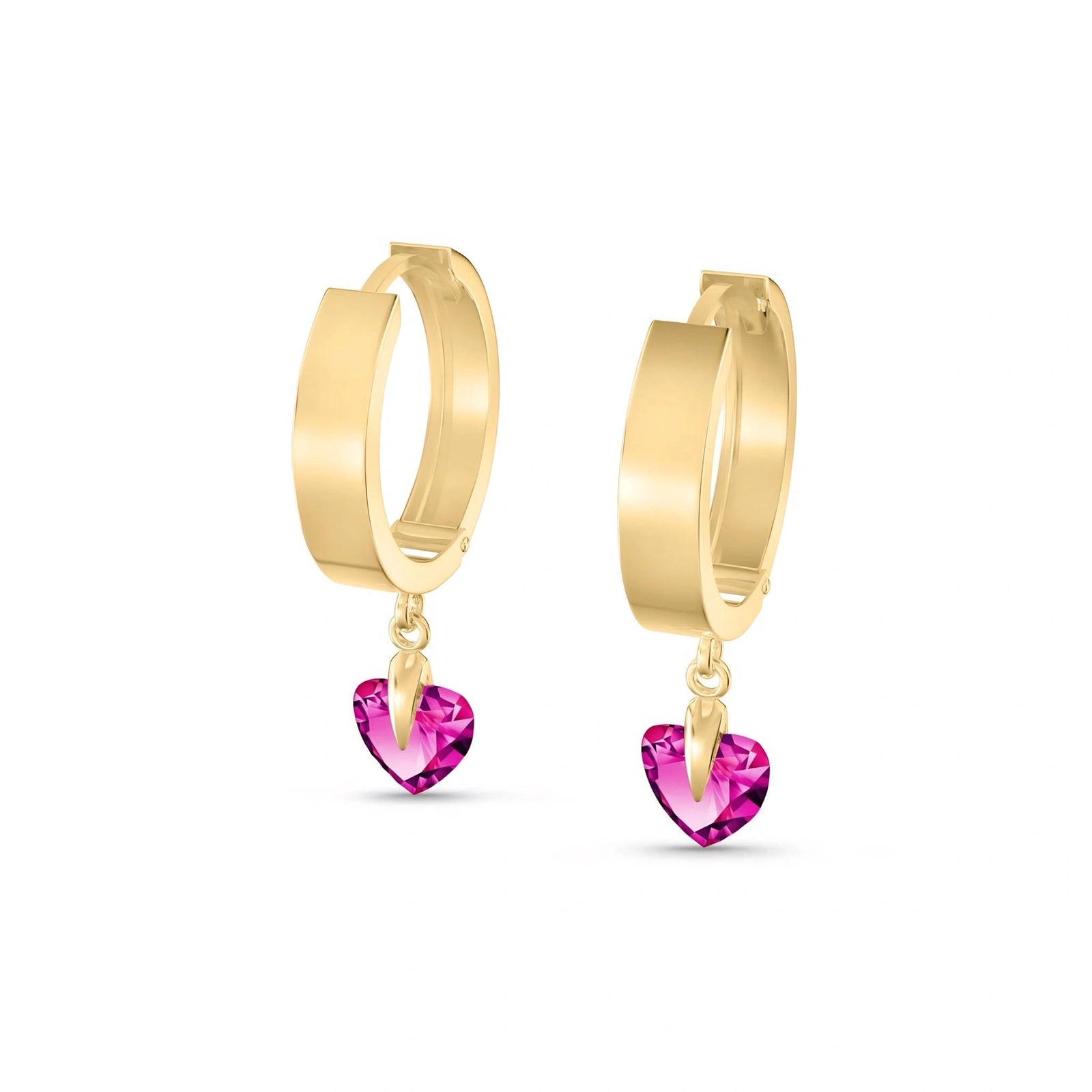 Yellow Gold Bloom Earrings Pink Topaz 10K — Enrica